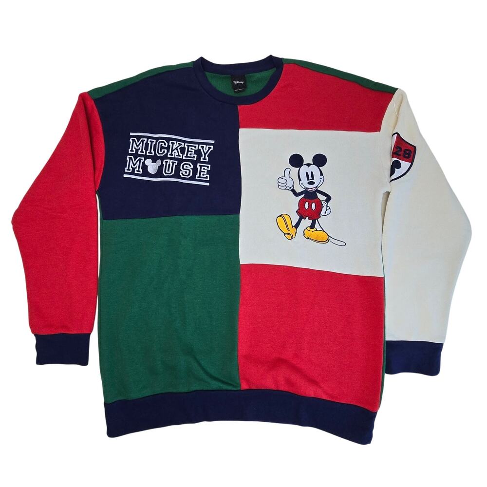 Disney Sweater Mickey Mouse Retro Color Block Boxlunch Unisex Men's SM (Small)